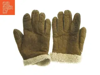 Læderhandsker med indvendig foring (str. 23 cm)