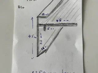 Vindskede 45x45x1250 mm 1 mm alu 8 stk