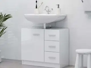 Vaskeskab 63x30x54 cm spånplade hvid højglans