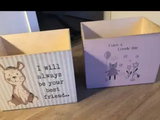 Søde opbevarings kasser i træ 