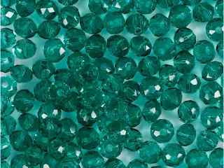 Facetperler, diam. 4 mm, hulstr. 1 mm, grøn, 45stk./ 1 pk.