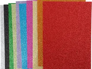 Mosgummi, A4, ark 210x297 mm, tykkelse 2 mm, glitter, ass. farver, 10ass. ark/ 1 pk.