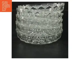 Sæt med fem glas asietter (str. Ø 14x3 cm)