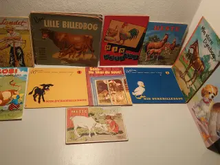 11 stk vintage børnebøger om bondegårdsdyr.