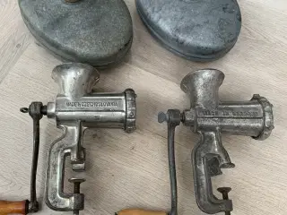 Varmedunke i zink og ældre kødhakkere
