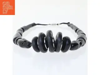 Sort halskæde med store perler (str. 44 cm)