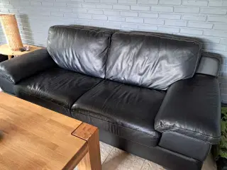 Læderstue Sofa og to stole
