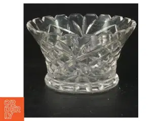Glasvase med diamantmønster (str. Ø 14 cm)