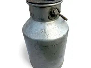 Gammel 5 liters mælkejunge i aluminium