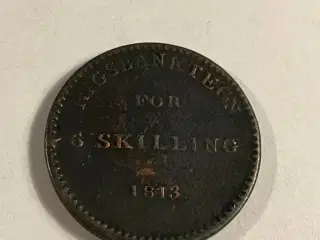 6 skilling 1813 Denmark