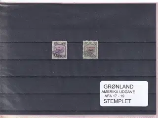 Grønland - Amerika Udgave AFA 17 - 19 - Stemplet