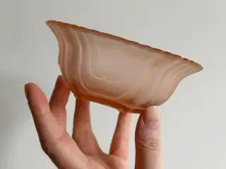 Skål og tallerken, rosa glas, sæt