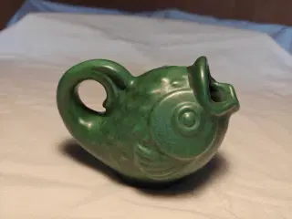 Michael Andersen fiske keramik kande grøn