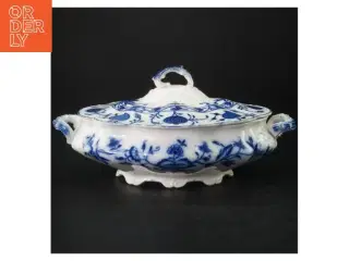 Blå og hvid porcelæns terrin fra Johnson Bros (str. 30,5 x. 20 cm)
