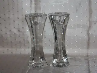 Glas lysestager H.: 19,5 cm Violetta