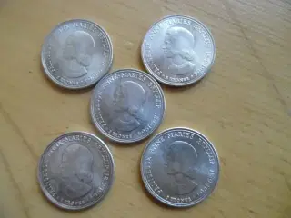 Danmark 5 kr sølvmønt fra Anne Maries bryllup 1964