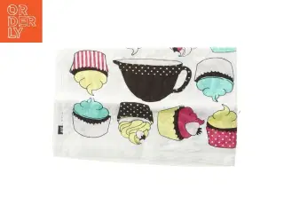 Dekorativt viskestykke med cupcake design fra H&M (str. Ø 45x100 cm)