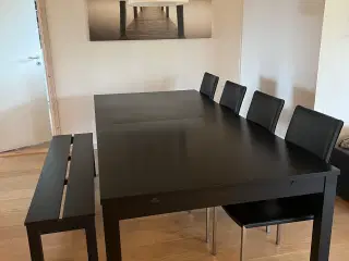 Spisebord med tillægsplader 8/12 personer 