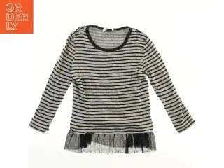 Mads Nørgaard langærmet stribet bluse med tyl (str. S)