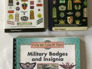 3 bøger med militær mærker & badges