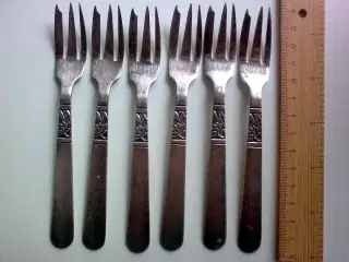 Kagegafler Åkande Danmark 6 stk. sølvplet