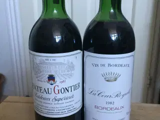 2 flasker Bordeaux rødvin årgang 1982 og 1983  