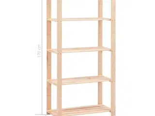 Reol i 5 niveauer 80 x 38 x 170 cm massivt fyrretræ 250 kg