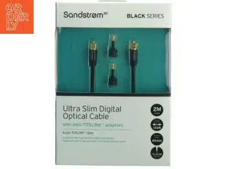 Sandstrøm Ultra Slim Digital Optisk Kabel med mini-TOSLINK adaptere fra Sandstrøm (str. 20 x 14 cm)