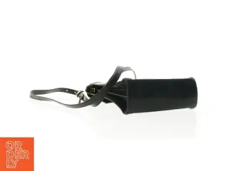 Sort skind skuldertaske (str. 20 x 7 x 23 cm)