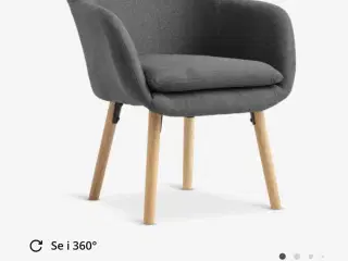 Lænestol m. gråt stof/eg
