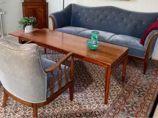 Fin gammel sofa/dueblå veluer