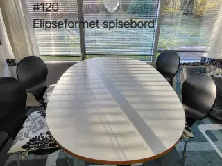 Elipseformet spisebord 