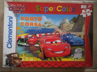 Cars 2 puslespil med 104 brikker