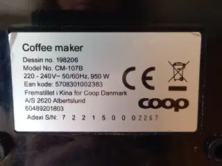 Kaffemaskine Coop max 15 kopper 