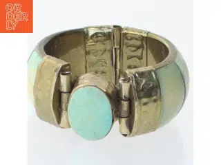 Vintage armbånd med turkis sten (str. Ø 6 cm)