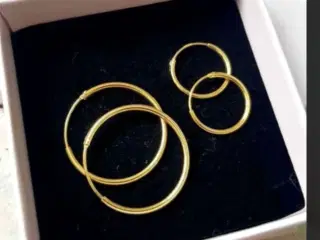 2 par nye hoops øreringe/ ægte guld på Sterlingsøl