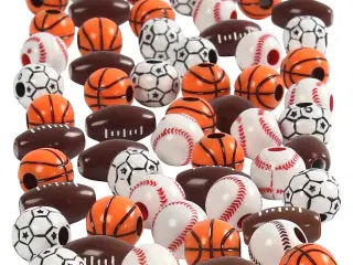 Sportsperler, str. 11-15 mm, hulstr. 3-4 mm, ass. farver, 45g/ 1 pk.