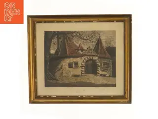 Indrammet billede af bygningsmotiv (str. 41x35 cm)