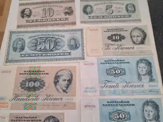 Gamle Danske Penge sedler fra 1918 og frem