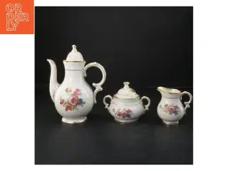 Rosenborg Porcelæn kaffekande sukkerskål flødekandefra KPM (str. 20x16&9x13&9x8 cm)