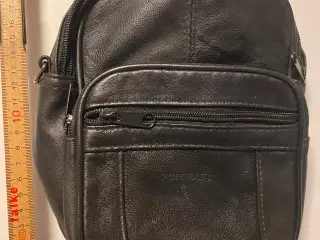 Taske sort ægte læder