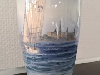 Royal copenhagen vase med sejlskib