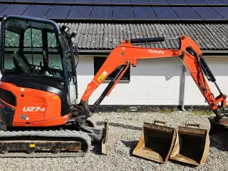 Kubota U 27-4 / powertilt / skovlsæt / 3800 timer