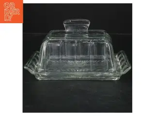 Glas smørboks med låg (str. 20x12,5 cm)