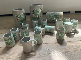 DAB ølkrus og snapseglas porcelæn