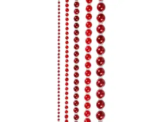 Halv-perler, str. 2-8 mm, rød, 140stk./ 1 pk.