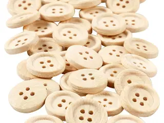 Træknapper 18 mm, 4 huller - 40 stk. i pakke