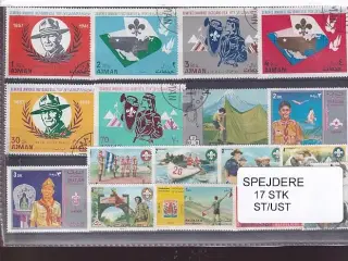 Spejder på Frimærker. 17 Stk. Stemplet/Ustemplet