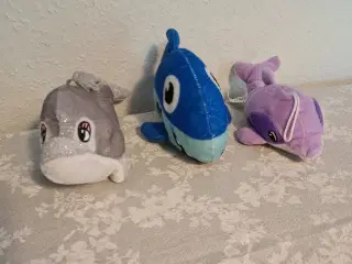 Bamser - tøjdyr - delfin - haj