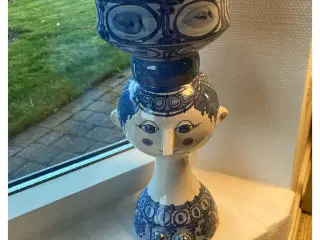 Bjørn Wiinblad Kvindehoved vase V43 fra 1970 Højde